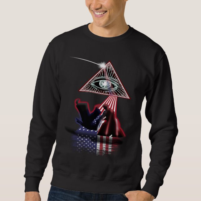 Sweatshirt Prisme rétro vintage Drapeau américain Hapkido (Devant)