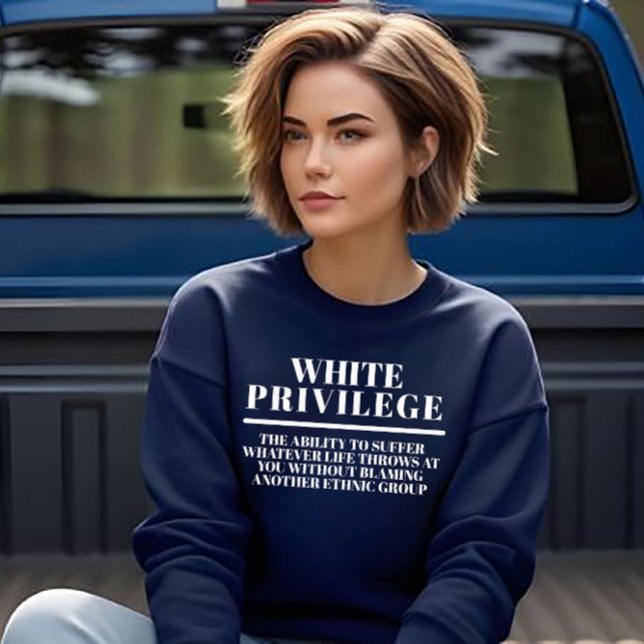 Sweatshirt Privilège Blanc (Créateur téléchargé)