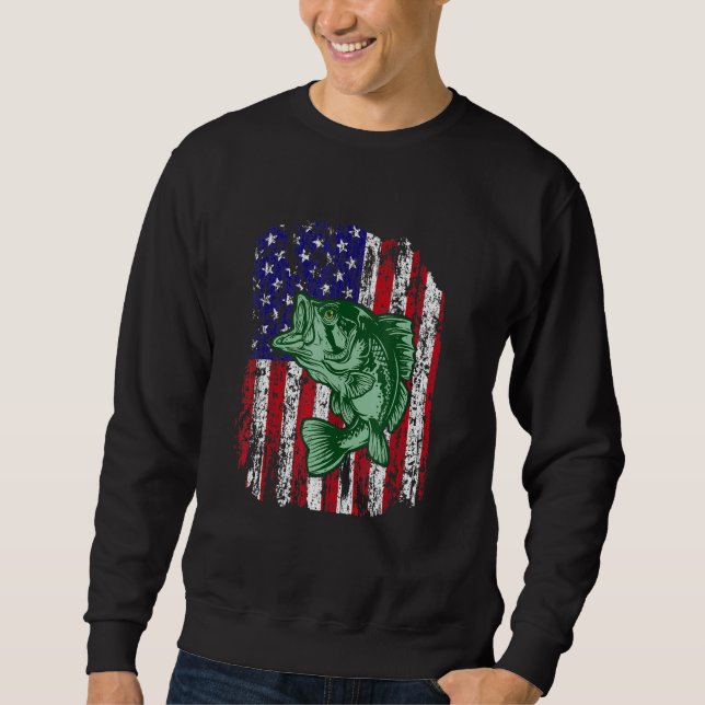Sweatshirt Pro Bass Fishing pêcheur américain pêcheur à drape (Devant)