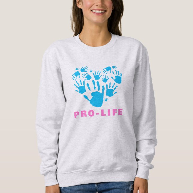 Sweatshirt Pro-Life Handprint Heart – Value Life Awareness  (Devant)