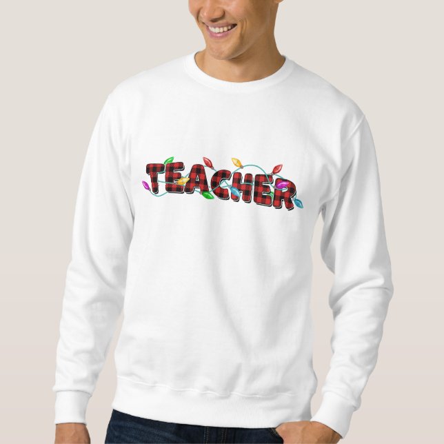 Sweatshirt Professeur à carreaux de Noël (Devant)