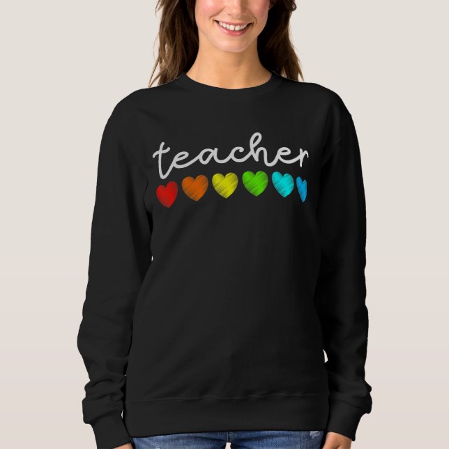 Sweatshirt Professeur Coeur Appréciation Enseignement Retour  (Devant)