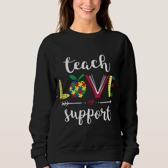 Sweatshirt Professeur D'Autisme Retour À L'École Première Jou (Devant)