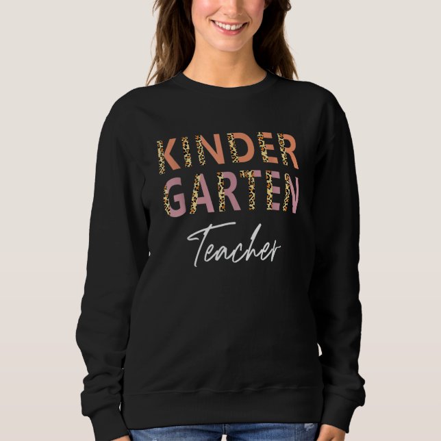 Sweatshirt Professeur de maternelle léopard Kinder retour à l (Devant)
