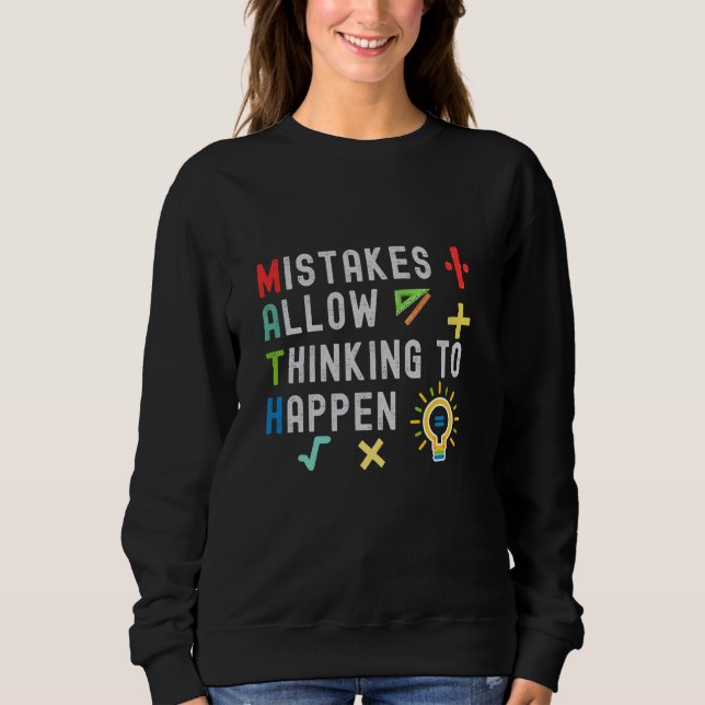 Sweatshirt Professeur De Mathématiques Drôle Dire, Retour À L (Devant)