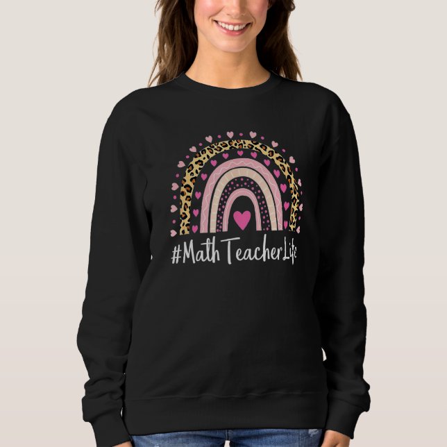 Sweatshirt Professeur de mathématiques Empreinte de léopard d (Devant)