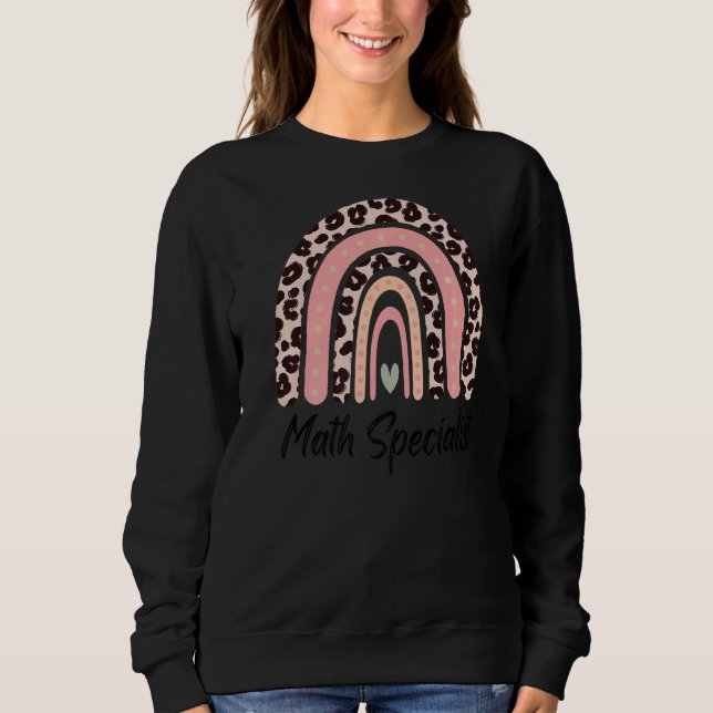 Sweatshirt Professeur De Mathématiques Leopard Rainbow Retour (Devant)
