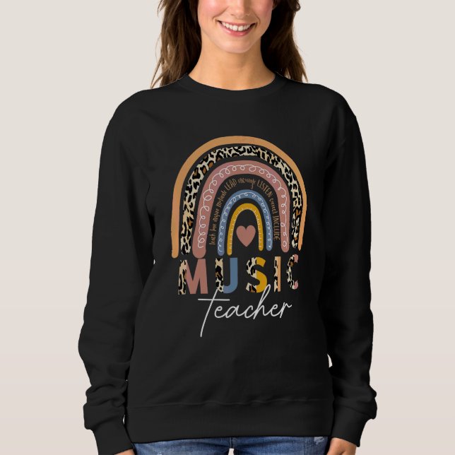 Sweatshirt Professeur de Musique Léopard Arc-en-Ciel Rentrée  (Devant)