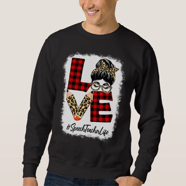 Sweatshirt Professeur De Parole Amour Chignon Sale Léopard Bu (Devant)