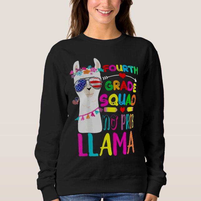 Sweatshirt Professeur de quatrième année sans problème lama (Devant)