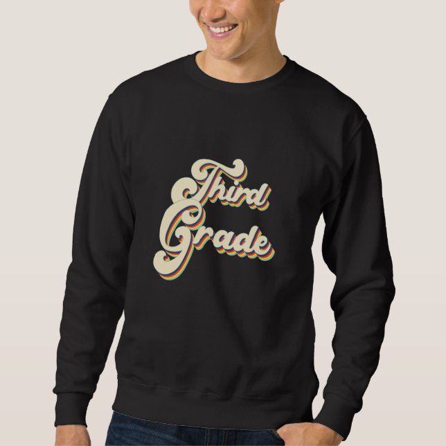 Sweatshirt Professeur de troisième année Rétro Professeur de  (Devant)
