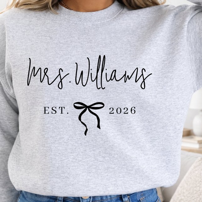Sweatshirt Professeur | Écriture Élégante Personnalisée Futur (Teacher | Personalized Modern Script Future Mrs Wedding Engagement Party Sweatshirt for Bride)