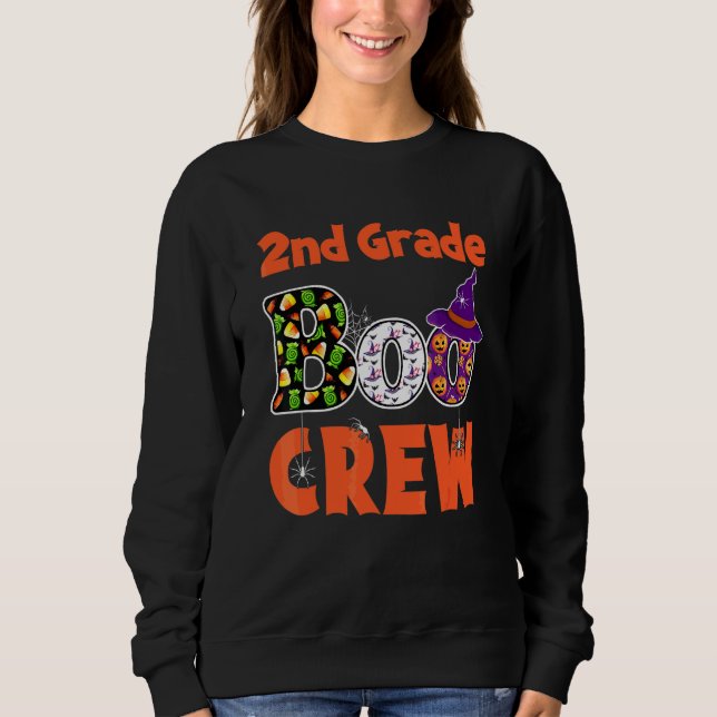 Sweatshirt Professeur élève de deuxième année Halloween 2e an (Devant)