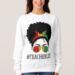 Sweatshirt Professeur Femmes Africaines Messy Bun Black Histo