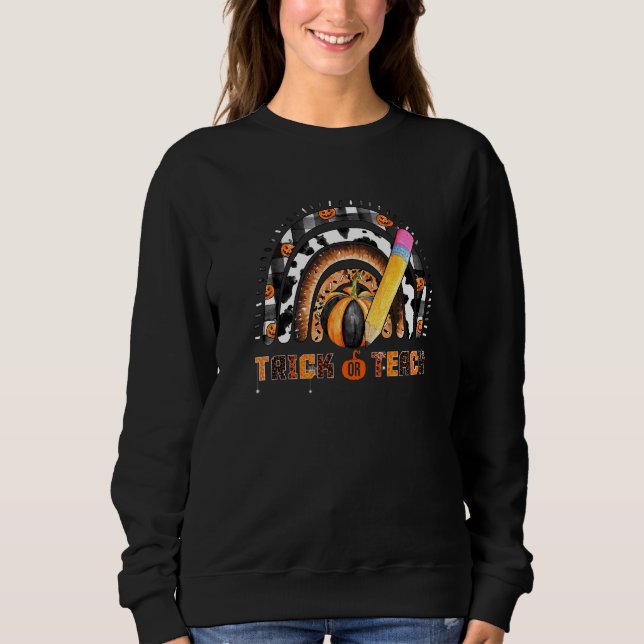 Sweatshirt Professeur Halloween Farce ou Enseigne  Fête d'Hal (Devant)