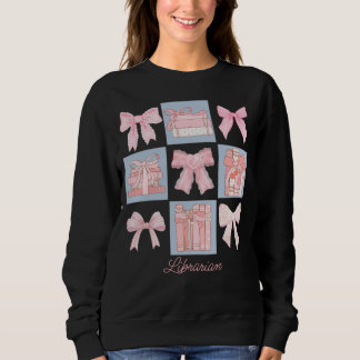 Sweatshirt Professeur personnalisé Pink Coquette Bow & Book