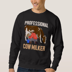 Sweatshirt Professionnel Vache Milker Ferme Animaux de bétail