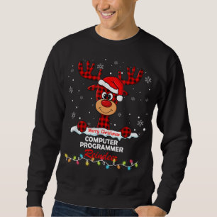 Sweatshirt Programmateur informatique Reindeer Santa Hat Buff