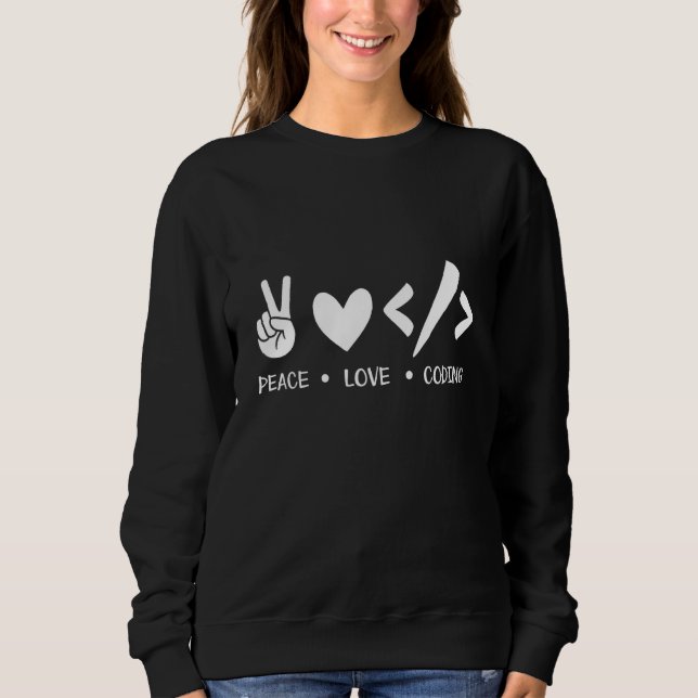 Sweatshirt Programme de développement logiciel Coder Peace Lo (Devant)