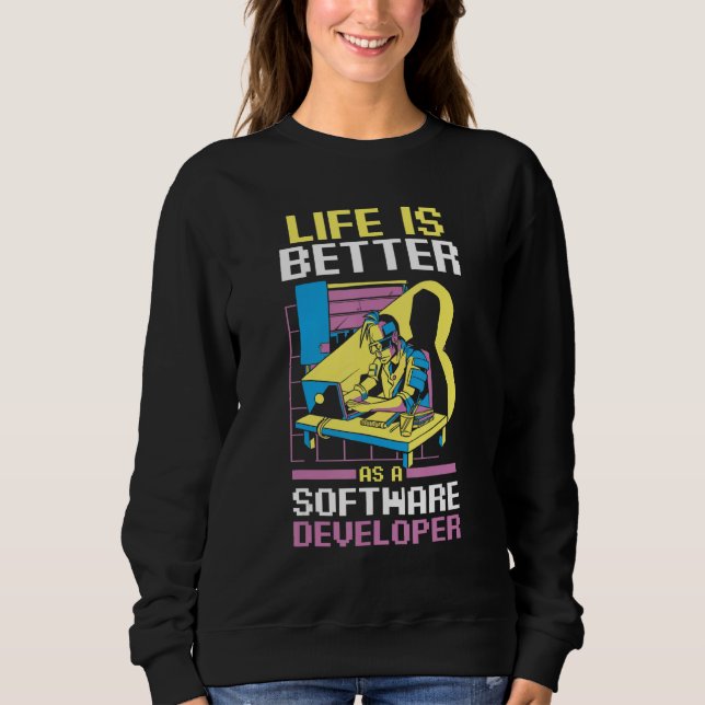 Sweatshirt Programmeur codant en tant que développeur de logi (Devant)