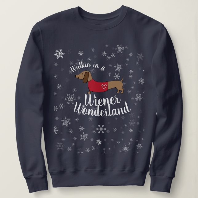 Sweatshirt Promenade dans une Wonderland Wiener Dachshund Dox (Design devant)