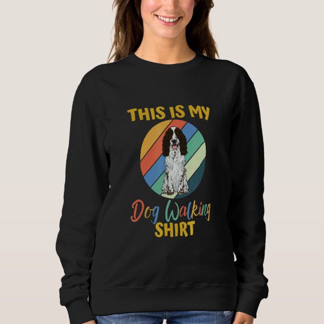 Sweatshirt Promenade de Chien  Cocker Spaniel Anglais Noir (Devant)