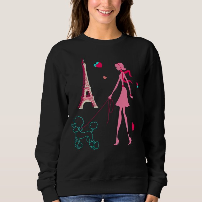 Sweatshirt Promenez-Vous Dans Un Poodle À Paris (Devant)