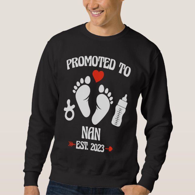 Sweatshirt Promoted To Nan 2023 First Time New Grandma Pregna (Devant)