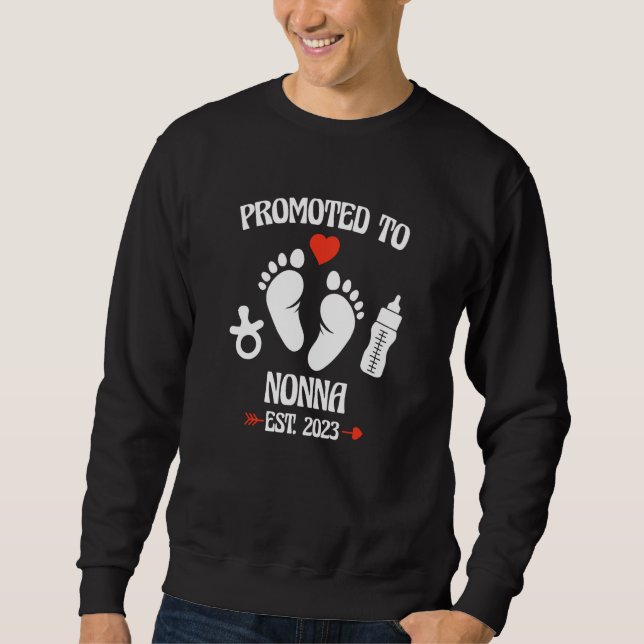 Sweatshirt Promoted To Nonna 2023 First Time New Grandma Preg (Devant)