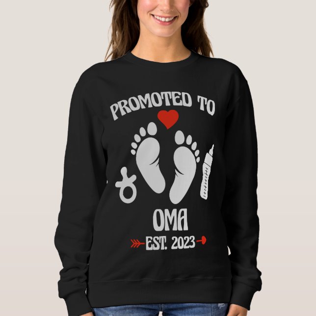Sweatshirt Promoted To Oma 2023 First Time New Grandma Pregna (Devant)