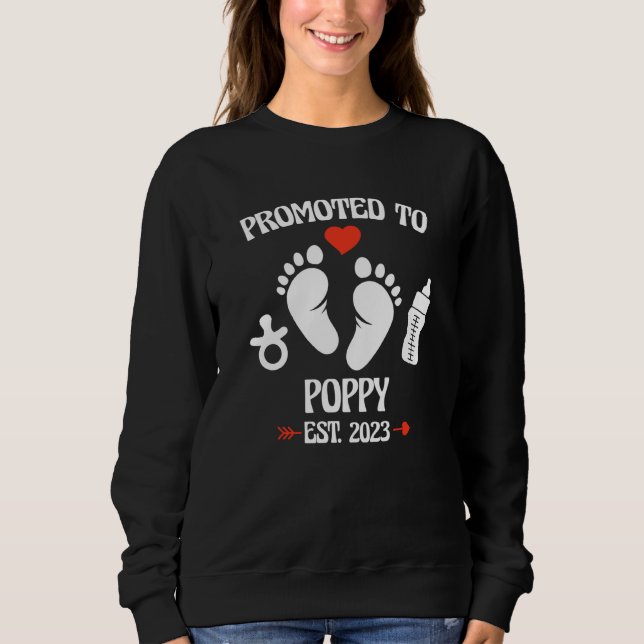 Sweatshirt Promoted To Poppy 2023 First Time New Grandpa Preg (Devant)
