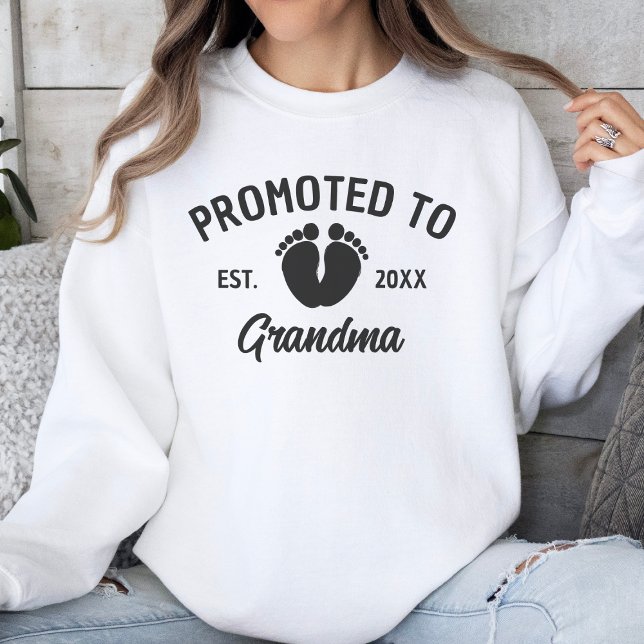 Sweatshirt Promu À Grand-Mère Empreintes Bébé (Créateur téléchargé)
