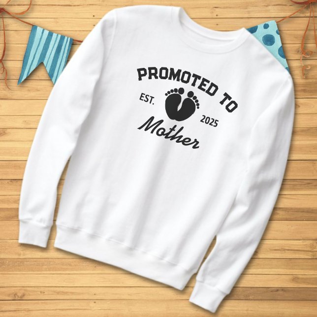 Sweatshirt Promu À Mère Est 2025 Empreintes Bébés (Créateur téléchargé)
