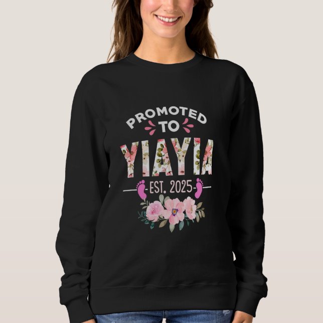 Sweatshirt Promu à Yiayia Est 2025 Cadeaux Femmes Bébé Annou (Devant)