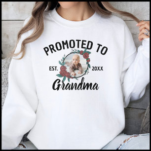 Sweatshirt Promu grand-mère Photo de nouveau-né noir et blanc
