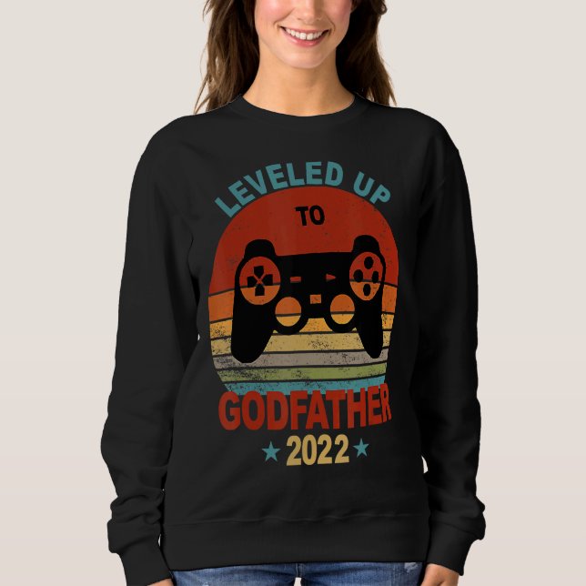 Sweatshirt Proposition de parrain cadeau Leveled Up 2022 Game (Devant)