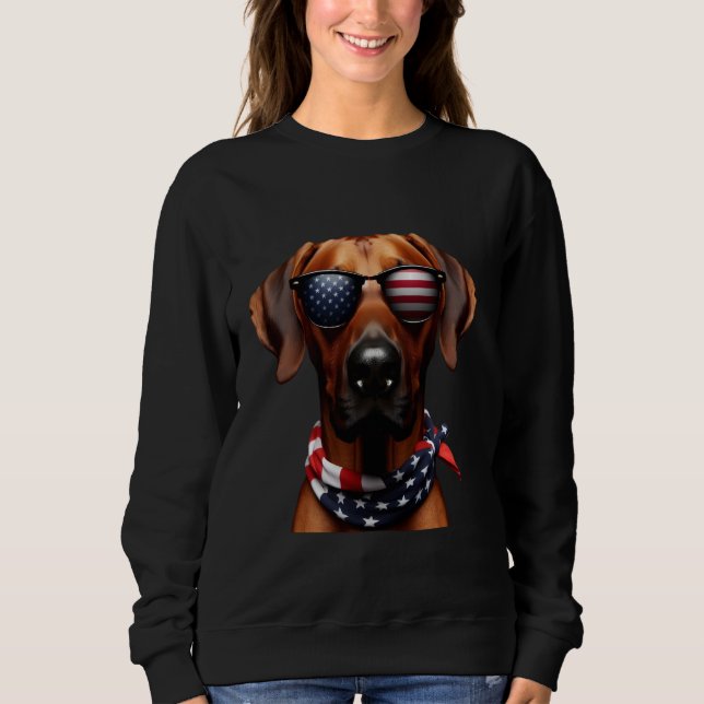 Sweatshirt Propriétaire 4 juillet de l'American Rhodesian Rid (Devant)