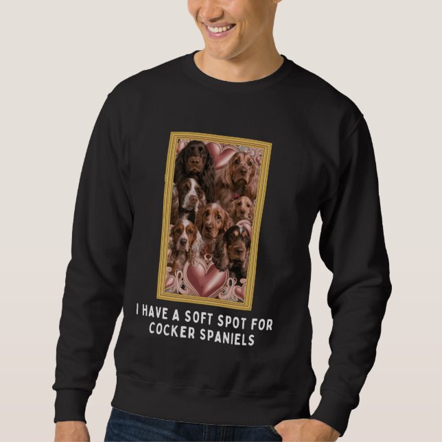 Sweatshirt Propriétaire de chien Cocker Spaniel - Drôle vinta (Devant)