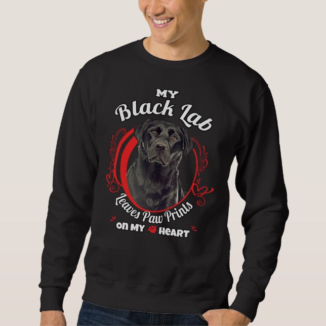 Sweatshirt Propriétaire de chien de laboratoire noir Empreint (Devant)