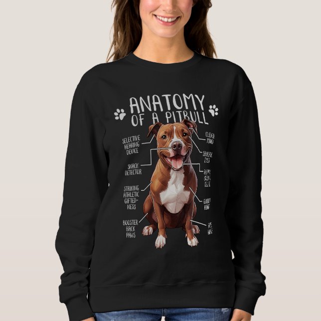 Sweatshirt Propriétaire de chien Pitbull Anatomie Mignon Pitt (Devant)