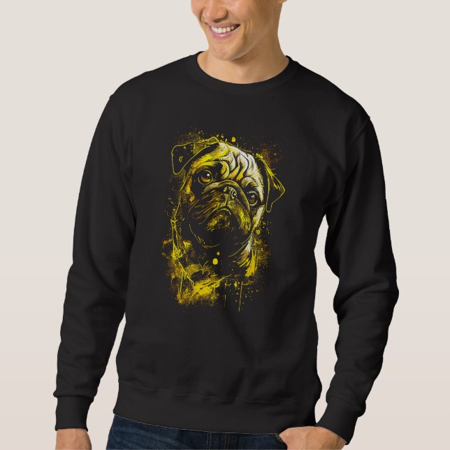 Sweatshirt Propriétaire de chien Pug Pugs Chiens Graffiti Sty (Devant)