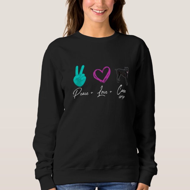 Sweatshirt Propriétaire de Corso Dog de Cane de Peace Love (Devant)