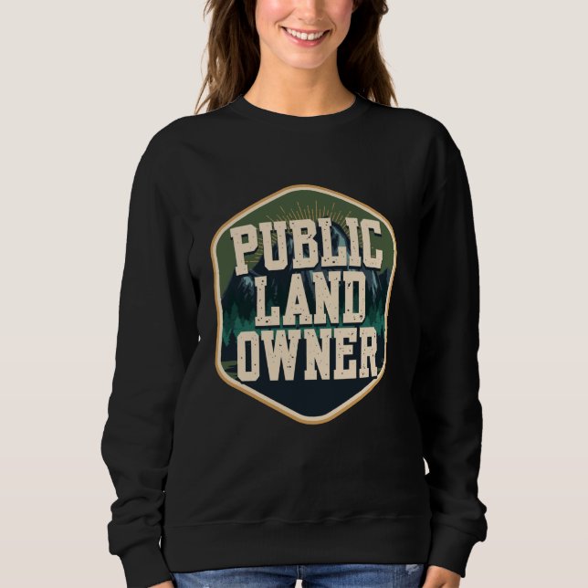 Sweatshirt Propriétaire de terres publiques de camping en ple (Devant)