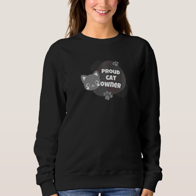 Sweatshirt Propriétaire Fière de Chat (Devant)