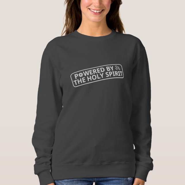 Sweatshirt Propulsé par le Saint-Esprit (carré) blanc (Devant)