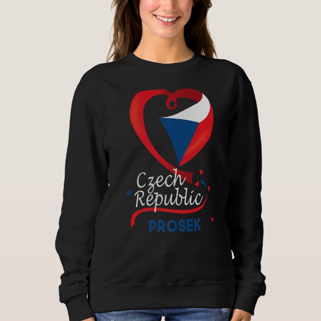 Sweatshirt Prosek République Tchèque Drapeau Coeur Lion Coton (Devant)