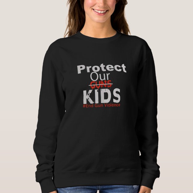 Sweatshirt Protéger nos enfants Éliminer les armes à feu Viol (Devant)