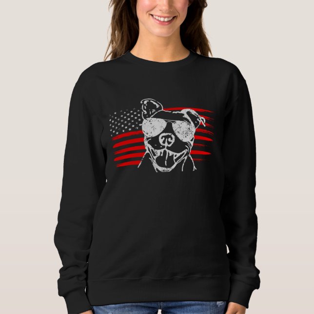 Sweatshirt Proud American Pitbull  USA Pit Bull Dad Mom (Devant)