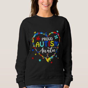 Sweatshirt Proud Autism Auntie Heart Puzzle Autism Awareness