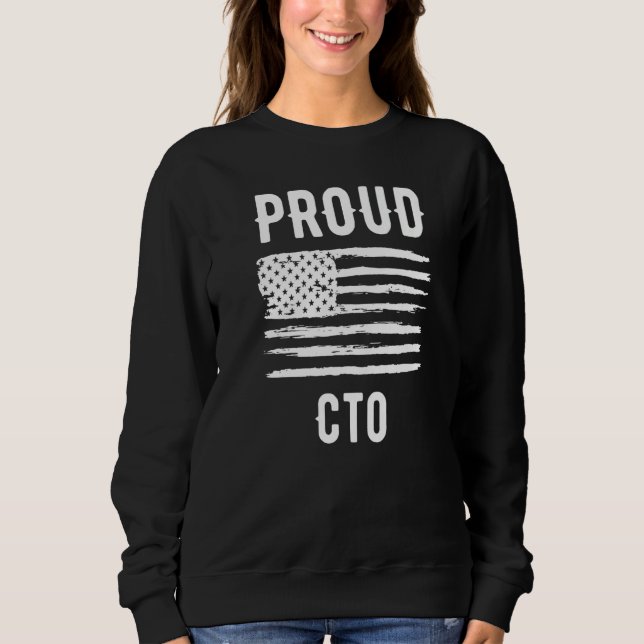 Sweatshirt Proud CTO Profession American Flag (Devant)